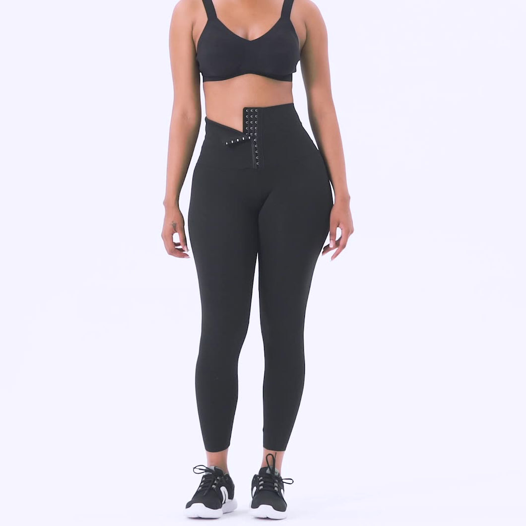 Majestic Waist Cinching Leggings in Black